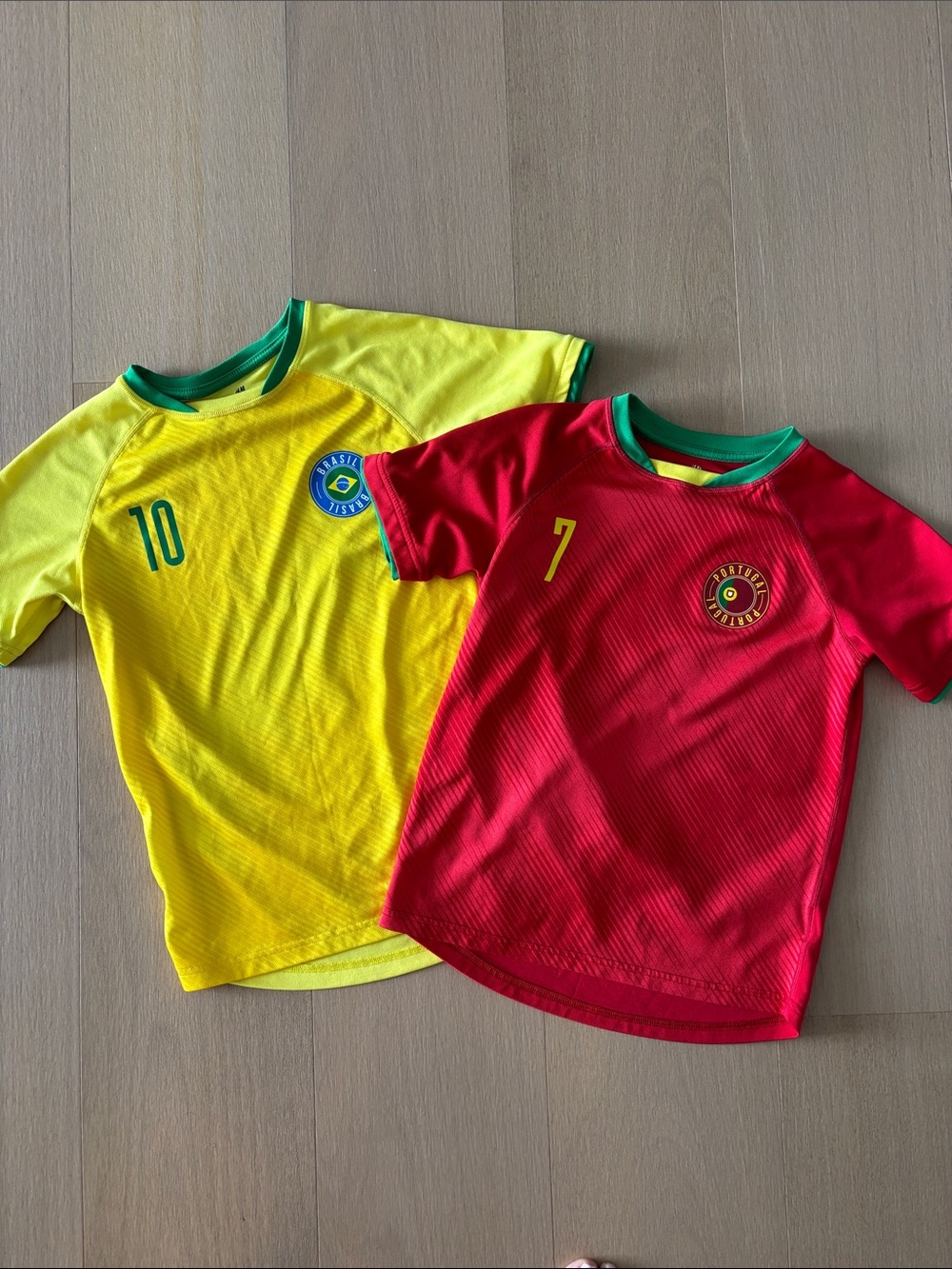 H&M Kids Soccer Tops - Yellow and Red with Green Trim
